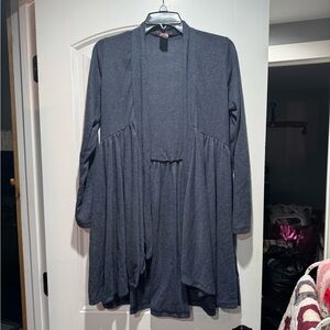 Navy Blue Ruffle Tiered Cardigan